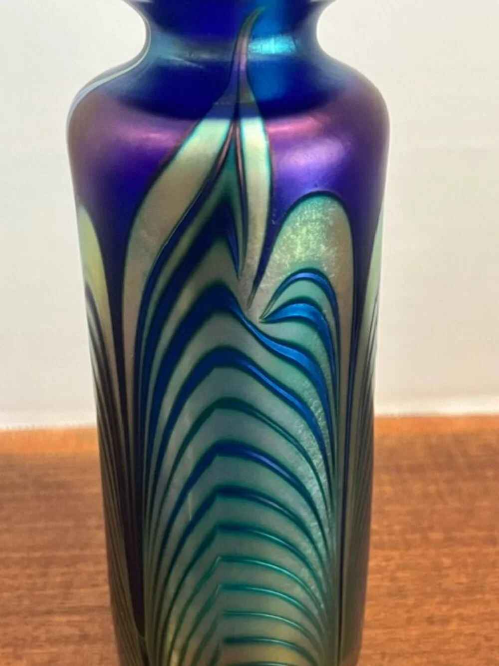 Steven Correia Cobalt Blue Iridescent Pulled Feather 6 1/4